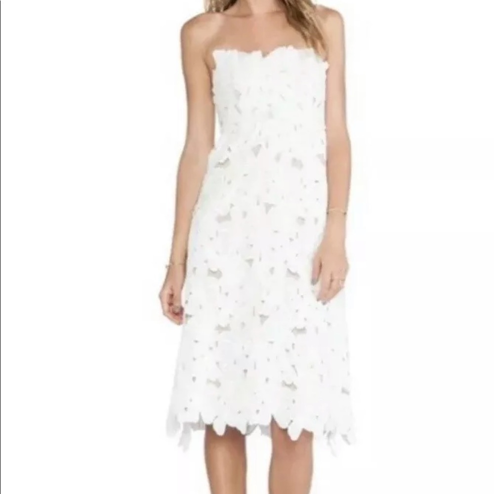 Stone Cold Fox White Floral Lace Strapless